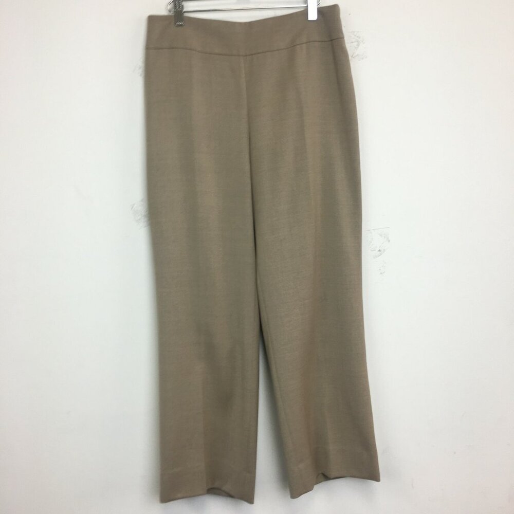 Akris Women's Light Beige 100% Wool Flat Front Career Trousers